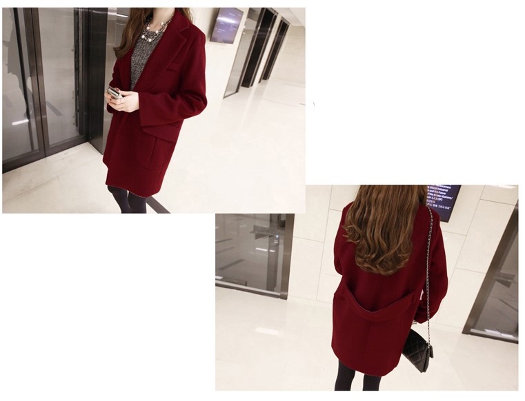 พร้อมส่ง - เสื้อโค้ทผ้าวูล CT170 (สีแดง)