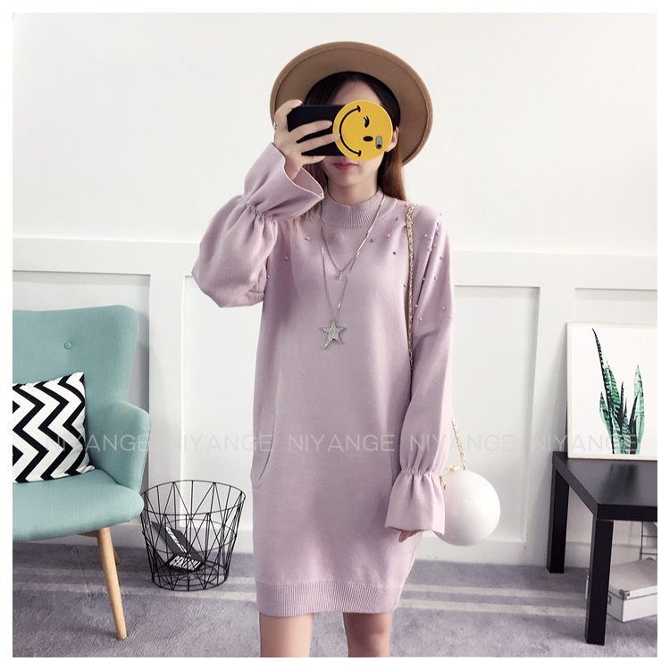 พรีออเดอร์ - เดรสไหมพรม Pre - DT130 (สีม่วงอ่อน)