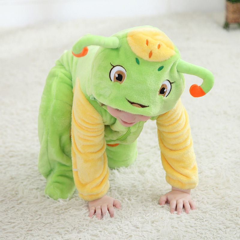 ชุดนอนมาสคอต / แฟนซี เด็ก หนอนชาเขียว