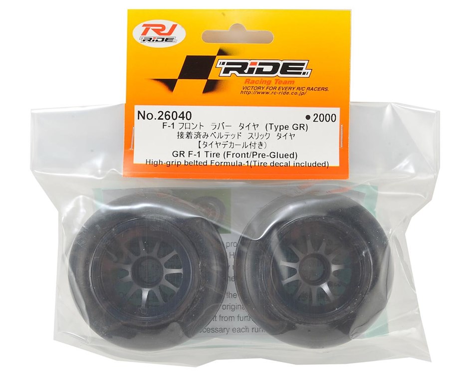 GR F-1 Tire (Front/Pre-Glued) High-Grip Belted Formula-1 (Tire decal included) (2pcs)