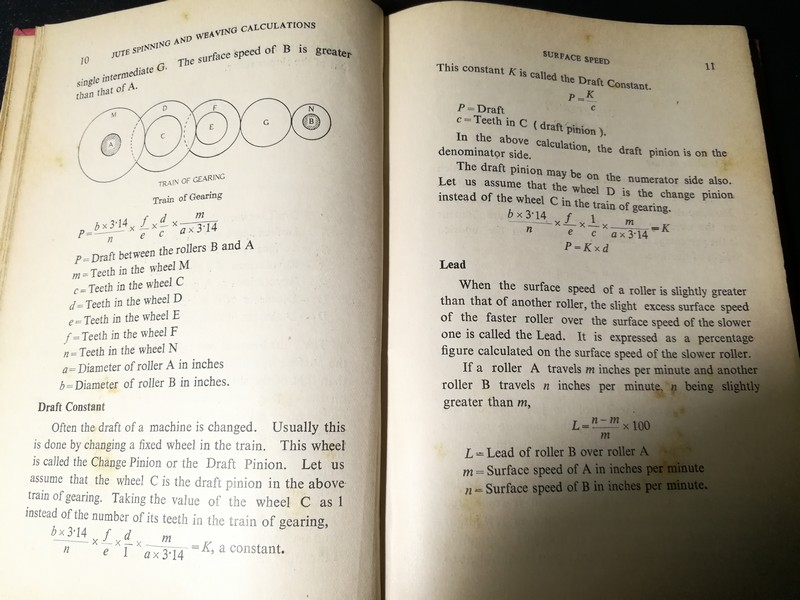 JUTE SPINNING AND WEAVING CALCULATIONS BY S.N. Kar ปกเเข็ง ปี 1961