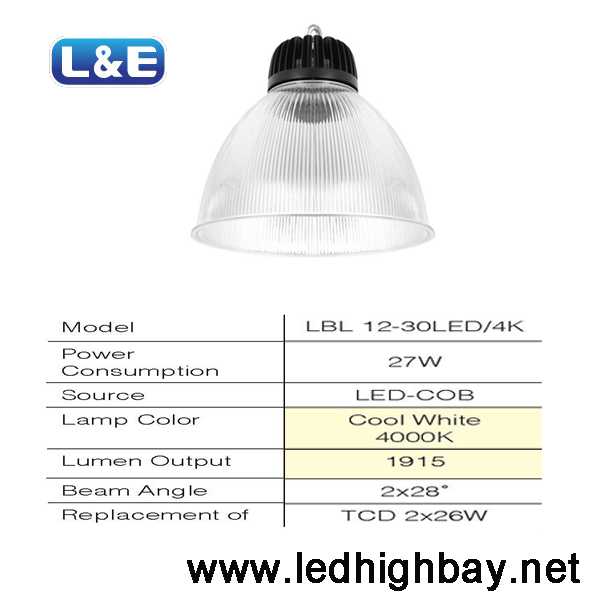 โคมโลว์เบย์ LED L&E 27w