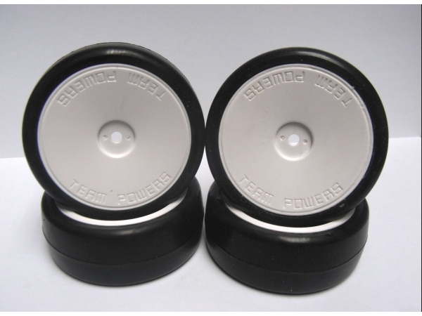 24mm Pre-Glued Rubber Tire Set 36x (4pcs) (Hard Rim).