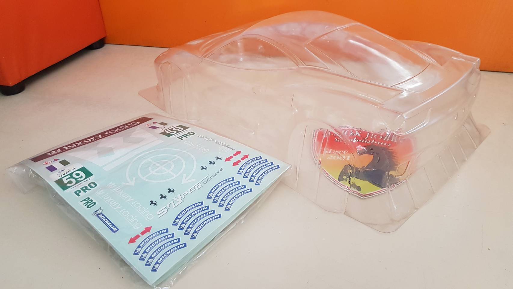 Ferrari 458 Italia Clear Body for 1/8 GT