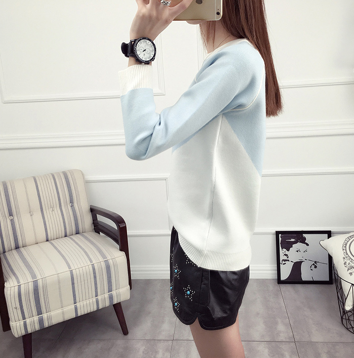 พร้อมส่ง - เสื้อไหมพรมแขนยาว ST186 (สีฟ้า)