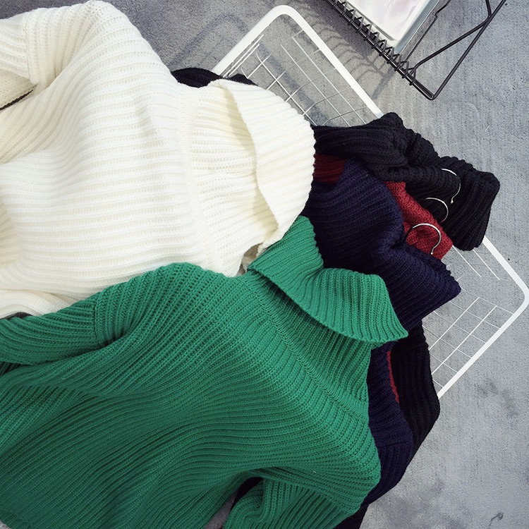 พรีออเดอร์ - เสื้อไหมพรมแฟชั่นแขนยาว Pre - ST789 (สีดำ)