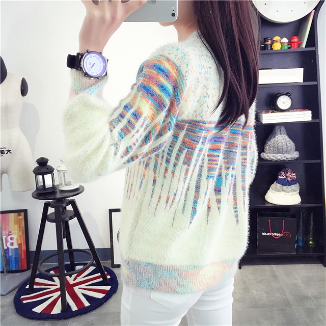 พรีออเดอร์ - เสื้อไหมพรมแฟชั่นแขนยาว Pre - ST647 (สีครีม)