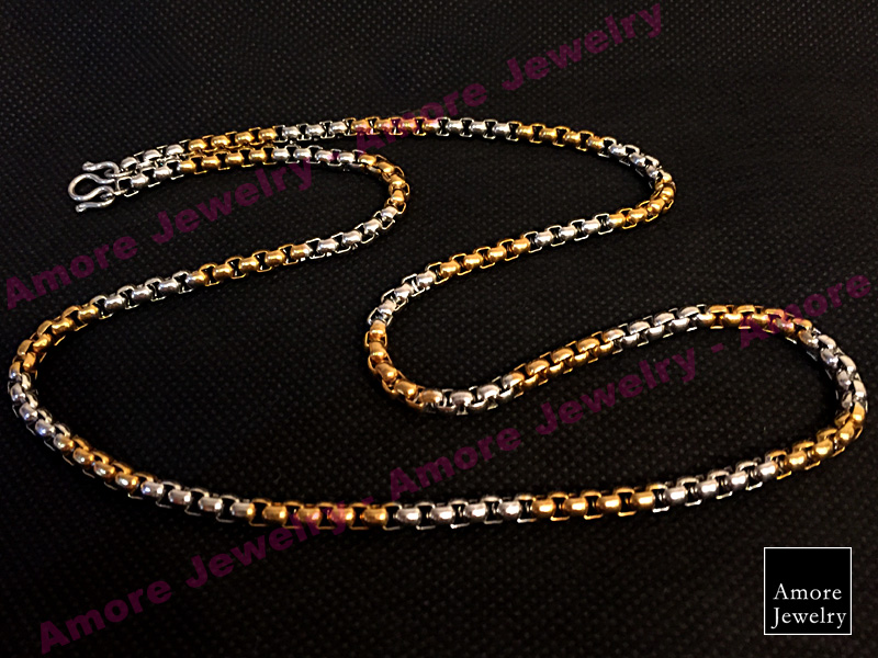 Round Chain Necklace (Duo, thick) - สร้อยผ่าหวาย 2 กษัตริย์ แบบหนา