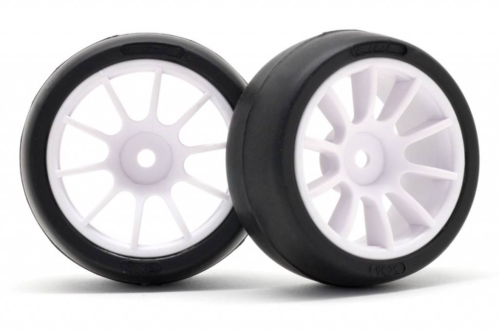 Pre-Mounted Tire Set (Low Profile Tire SC36/10 Spoke Wheels white) (2pcs).