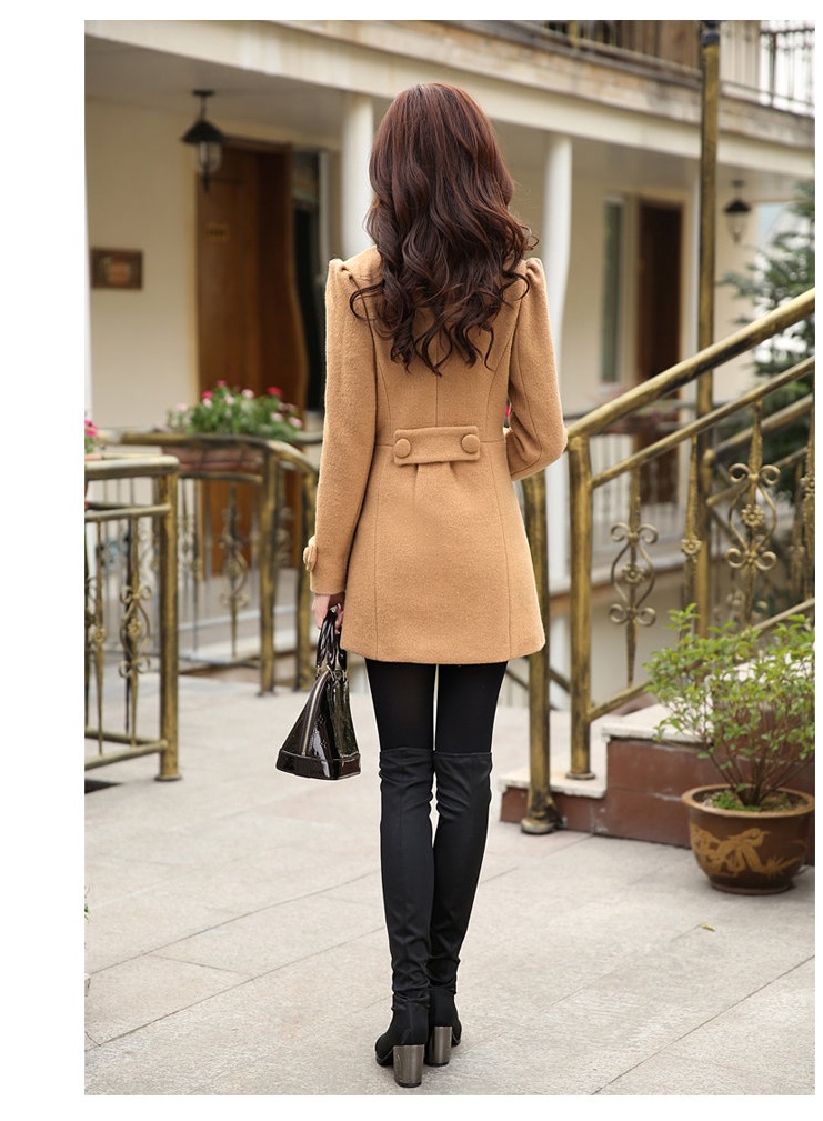 พรีออเดอร์ - เสื้อโค้ทผ้าวูลกันหนาว Pre - CT693 (สีน้ำตาล)