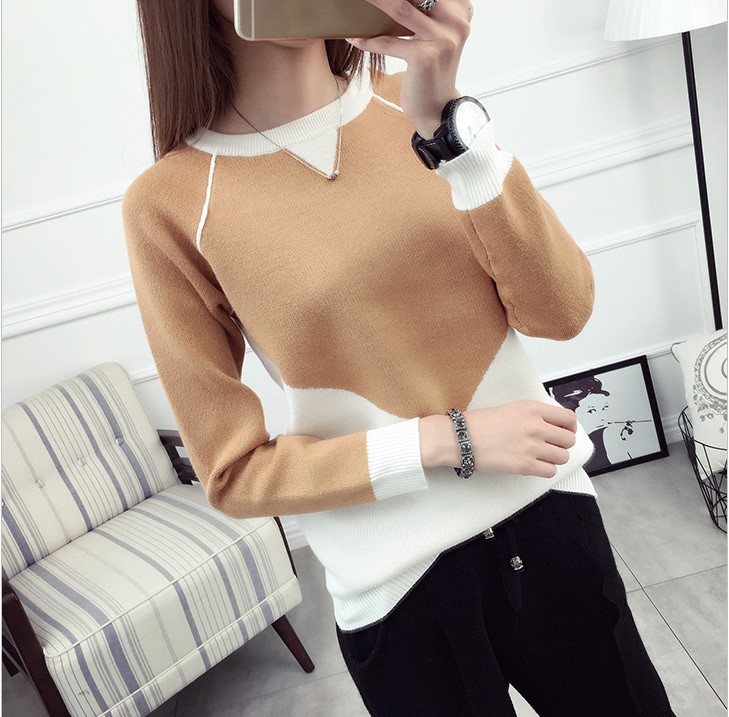 พร้อมส่ง - เสื้อไหมพรมแขนยาว ST188 (สีน้ำตาล)