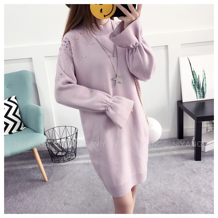 พรีออเดอร์ - เดรสไหมพรม Pre - DT130 (สีม่วงอ่อน)