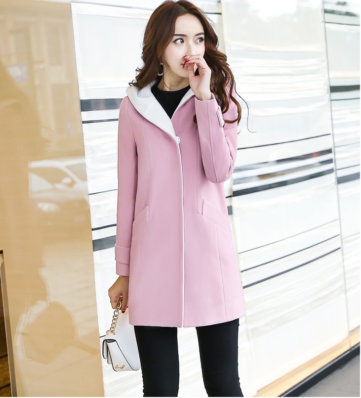 พรีออเดอร์ - เสื้อโค้ทผ้าวูลกันหนาว Pre - CT762 (สีชมพู)