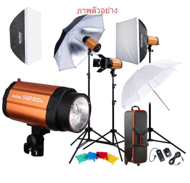 ขาย Godox 300SDI Professional การถ่ายภาพชุดโคมไฟตั้งโต๊ะแสงขาตั้ง Softbox Barn Door Trigger 300 วัตต์สตูดิโอแฟลช Strobe มือสอง