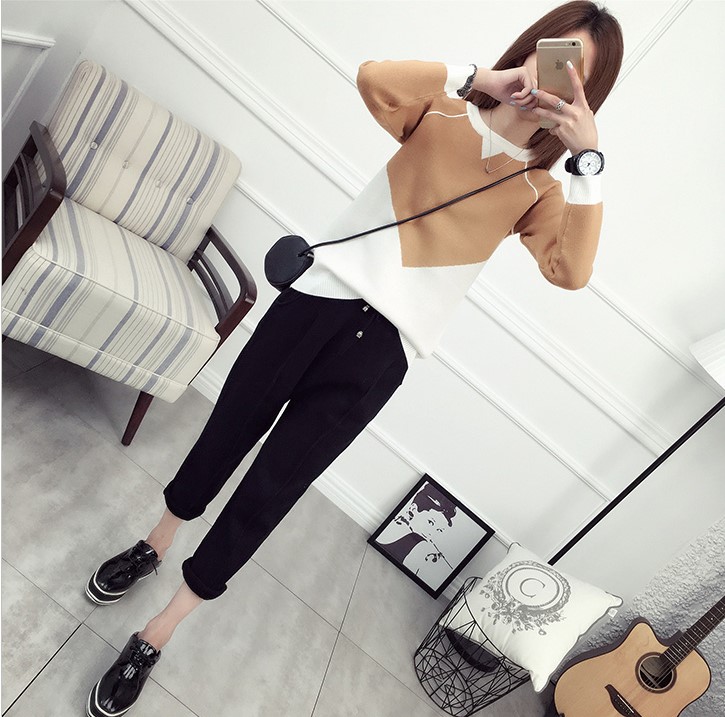 พร้อมส่ง - เสื้อไหมพรมแขนยาว ST188 (สีน้ำตาล)