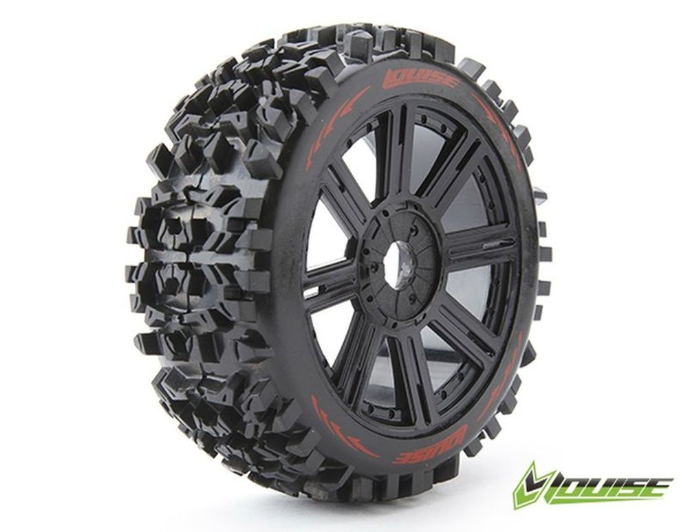 B-Pioneer Tires (Soft Compound), Mounted on Black Spoke Rim (2Pcs.)