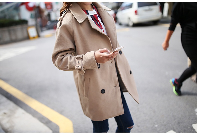 พรีออเดอร์ - เสื้อโค้ทผ้าวูลกันหนาว Pre - CT625 สีน้ำตาล