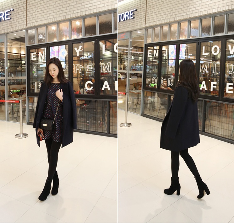 พรีออเดอร์ - เสื้อโค้ทผ้าวูลกันหนาว Pre - CT620 (สีกรม)