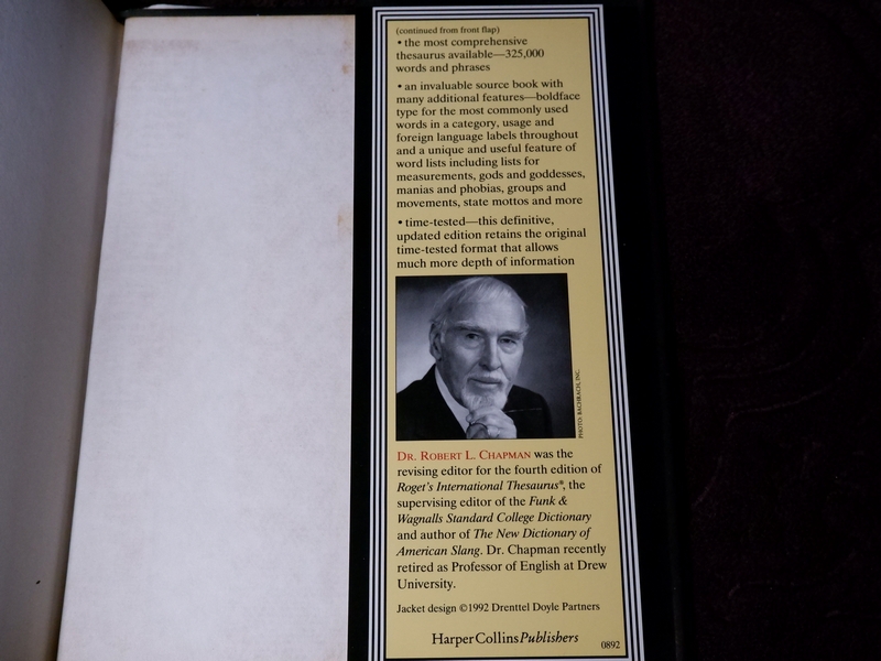 the original roget's roget's international thesaurus fifth edition by robert l.chapman