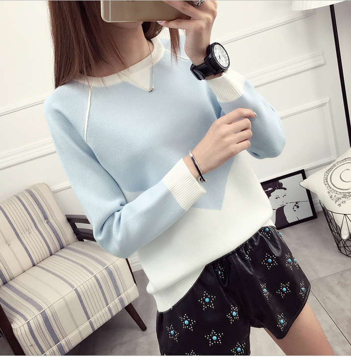 พร้อมส่ง - เสื้อไหมพรมแขนยาว ST186 (สีฟ้า)