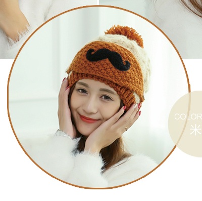 พร้อมส่ง - หมวกไหมพรม HT115 (สีครีม)