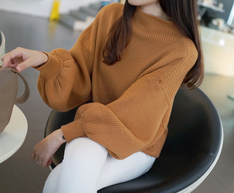 พร้อมส่ง - เสื้อไหมพรมแฟชั่น ST144 (สีน้ำตาล)