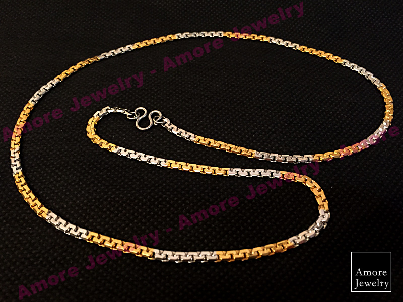 Flat Chain Necklace - สร้อยคอลายผ่าหวายแบน 3.0mm