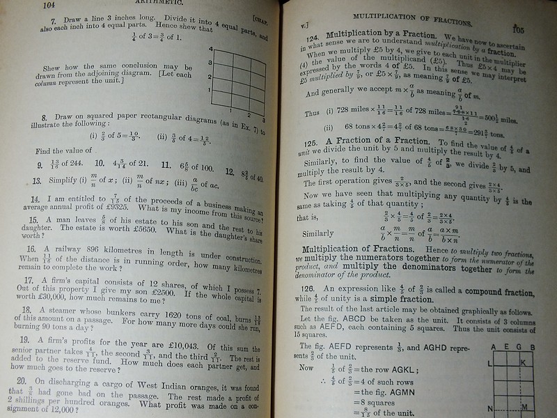 A School Arithmetic by H.S.HALL & F.H.STEVENS ปกแข็ง 550 หน้า ปี 1959
