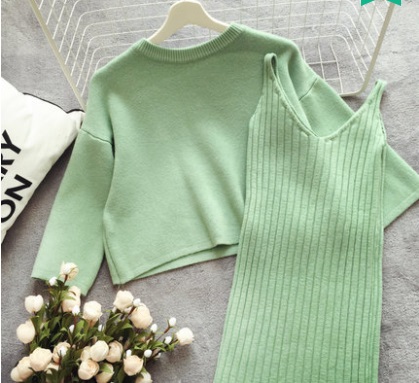 พรีออเดอร์ - เดรสไหมพรม Pre - DT150 (สีเขียวมิ้น)