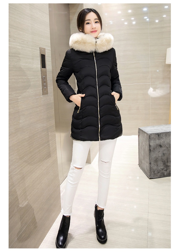 พรีออเดอร์ - เสื้อกันหนาวสไตล์เกาหลีบุนวม Pre - CT736 (สีดำ)