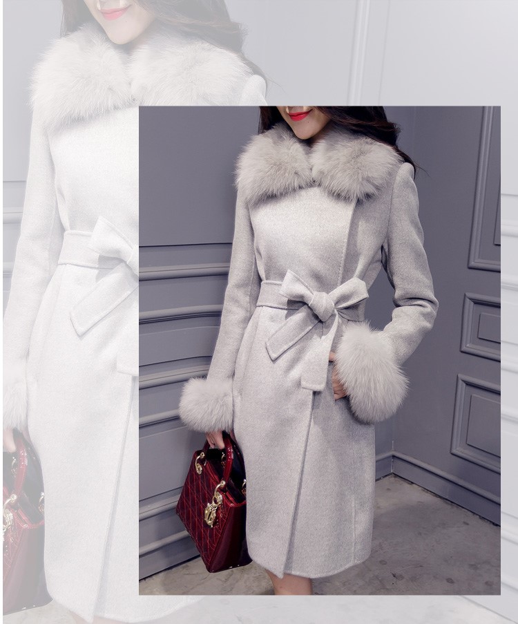 พร้อมส่ง - เสื้อโค้ทผ้าวูลกันหนาว CT765 (สีเทา)