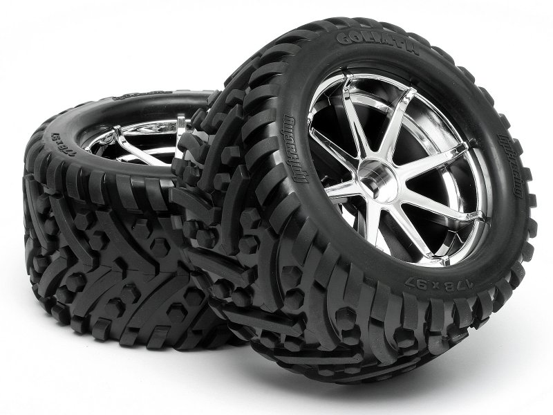 Mounted Goliath Tire (178x97mm) on Blast Wheel Chrome.