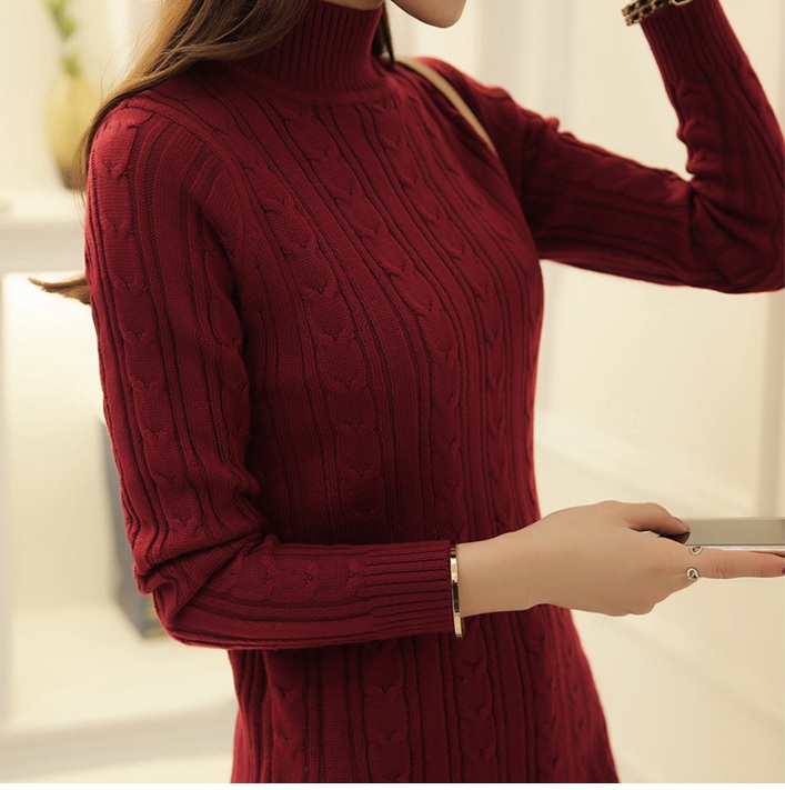 พรีออเดอร์ - เสื้อไหมพรมคอเต่า Pre - ST743 (แดง)