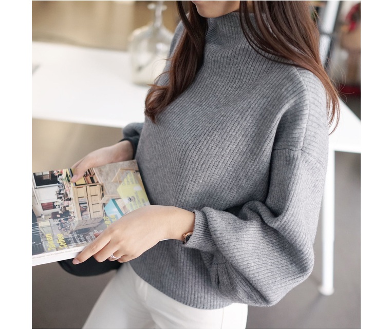 พร้อมส่ง - เสื้อไหมพรมแฟชั่น ST142 (สีเทา)