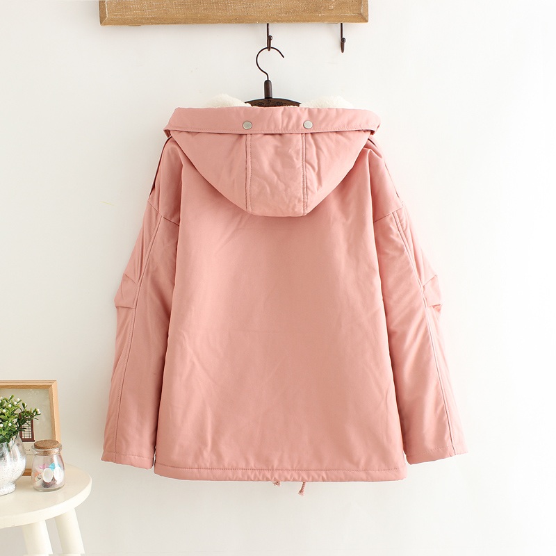 พรีออเดอร์ - เสื้อโค้ทกันหนาวด้านในบุขนหนานุ่ม Pre - CT734 (สีชมพู)