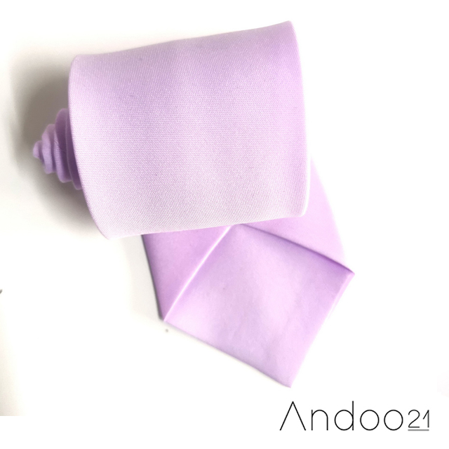 NT357_เนคไทผ้าโทเร สีม่วงอ่อน หน้ากว้าง 2.5 นิ้ว