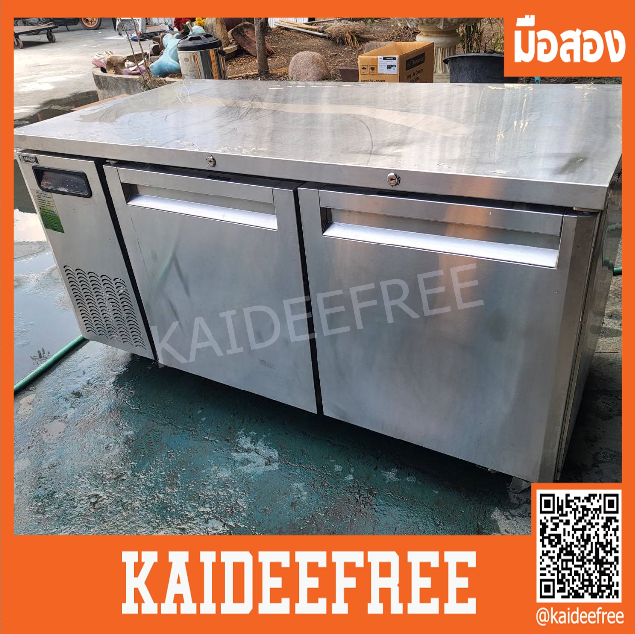 ตู้เคาน์เตอร์แช่เย็น SANDEN รุ่น SCR3-1507-AR สแตนเลส 304 มือสอง