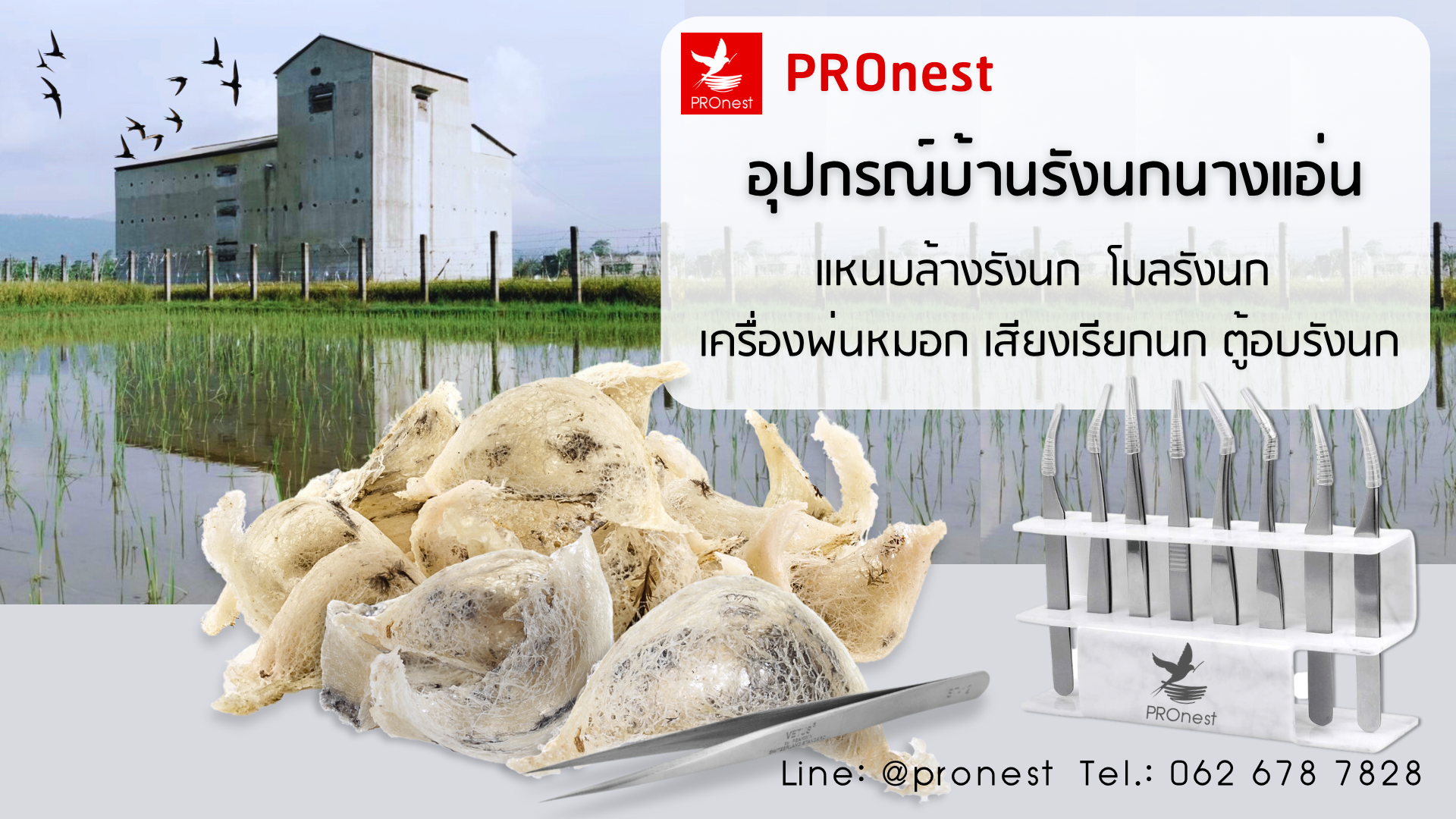 PROnest อุปกรณ์บ้านรังนกนางแอ่นครบวงจร