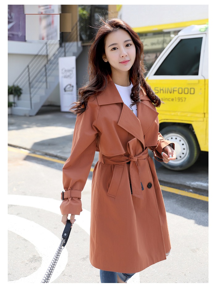 พร้อมส่ง - Trench Coat เสื้อโค้ททรงยาว CT226 (สีน้ำตาล)