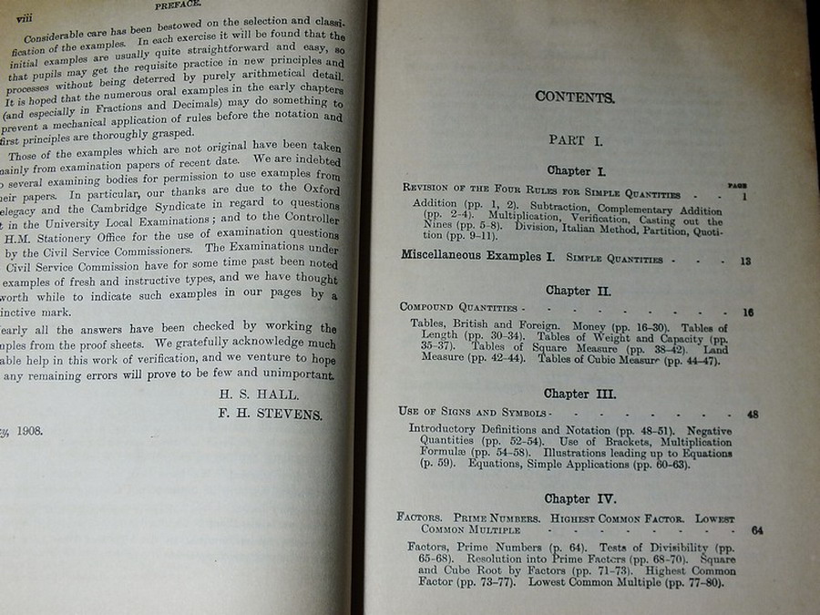 A School Arithmetic by H.S.HALL & F.H.STEVENS ปกแข็ง 550 หน้า ปี 1959