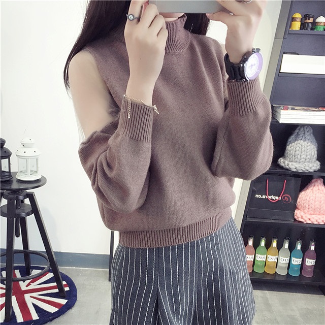 พรีออเดอร์ - เสื้อไหมพรมแฟชั่นแขนยาว Pre - ST668 (สีน้ำตาล)