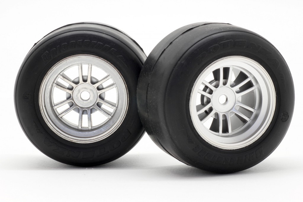 F-TEN,FGX Rubber Rear Tires w/Wheels Assembling R-1 High Grip Compound (2pcs)