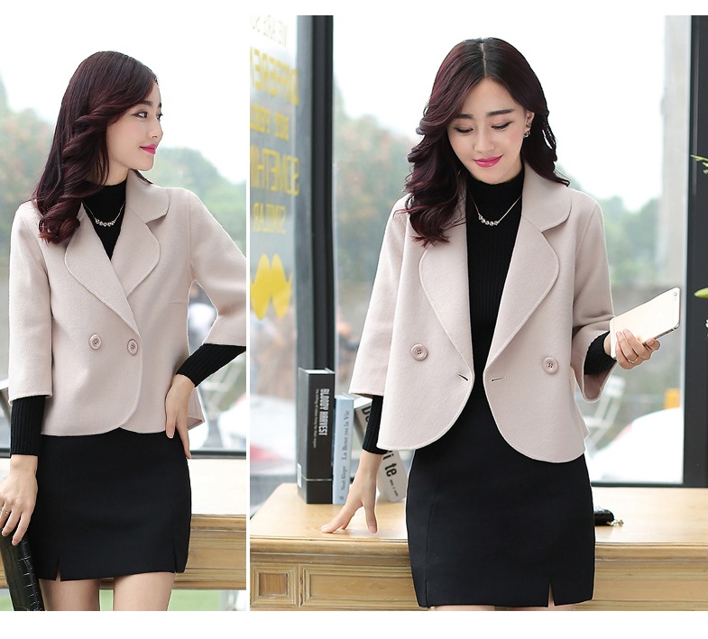 พรีออเดอร์ - เสื้อโค้ทผ้าวูลกันหนาว Pre - CT684 (สีครีม)