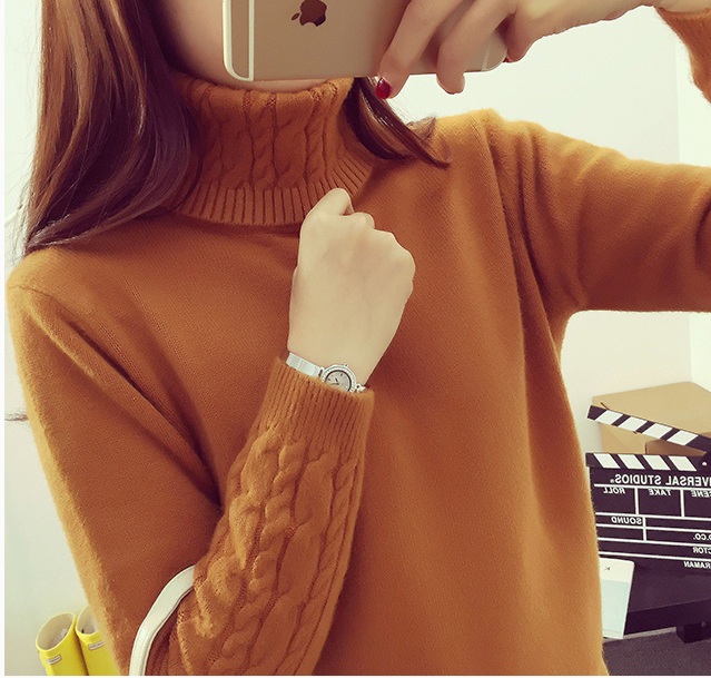 พร้อมส่ง - เสื้อไหมพรมแขนยาว ST126 (สีน้ำตาล)