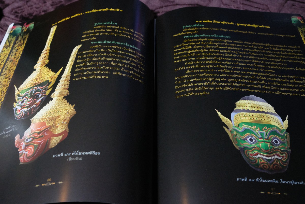หัวโขน สัญลักษณ์เเห่งรามเกียรติ์ โดย นฤทธิ วัฒนภู หนา 144 หน้า ปี 2558