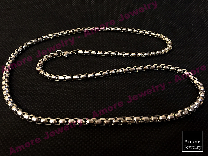 Round Chain Necklace (Crystal Cut) - สร้อยคอลายผ่าหวายตัดเหลี่ยม 4.5mm