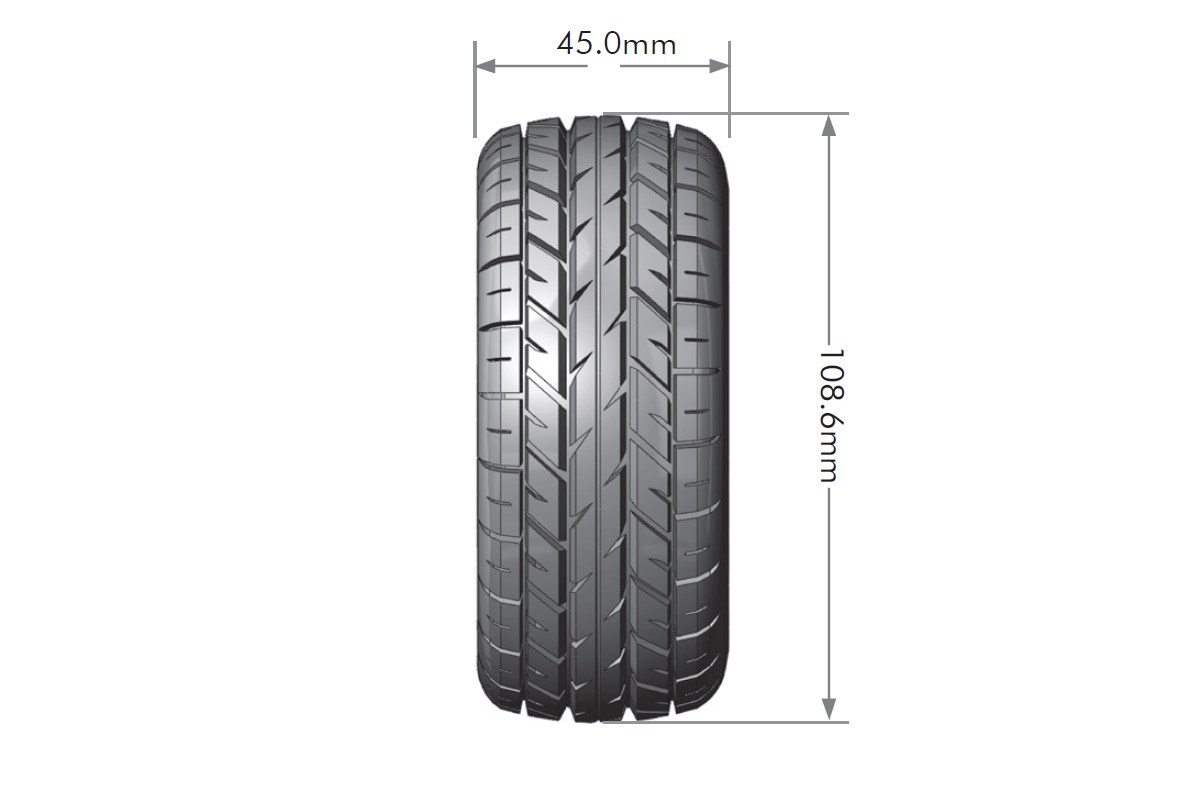 SC-Rocket Tires (Soft Compound), Mounted on Black Rim (2Pcs.)