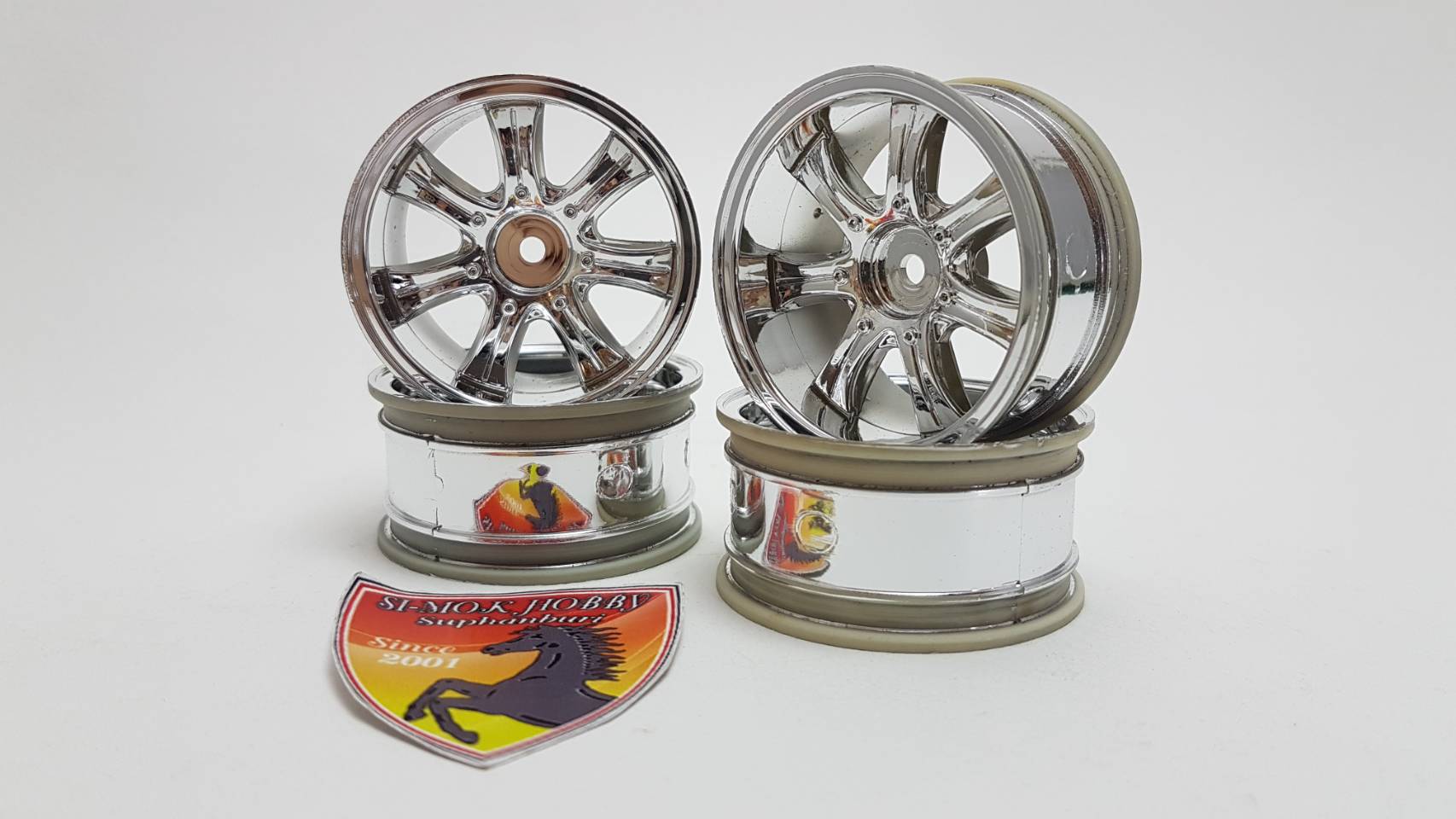 26mm 7 Spokes Wheel Chrome Silver (7mm Offset)(4pcs)