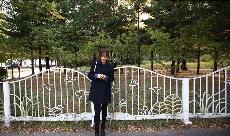 พรีออเดอร์ - เสื้อโค้ทผ้าวูลกันหนาว Pre - CT636 (สีกรม)