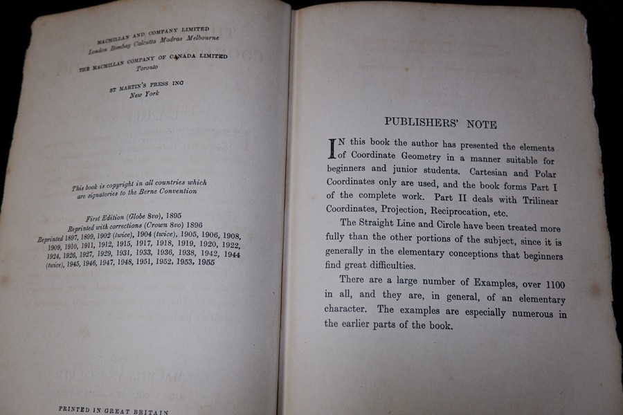 The Element of Coordinate Geometry by Macmillan and Co ., Limited ปี 1955